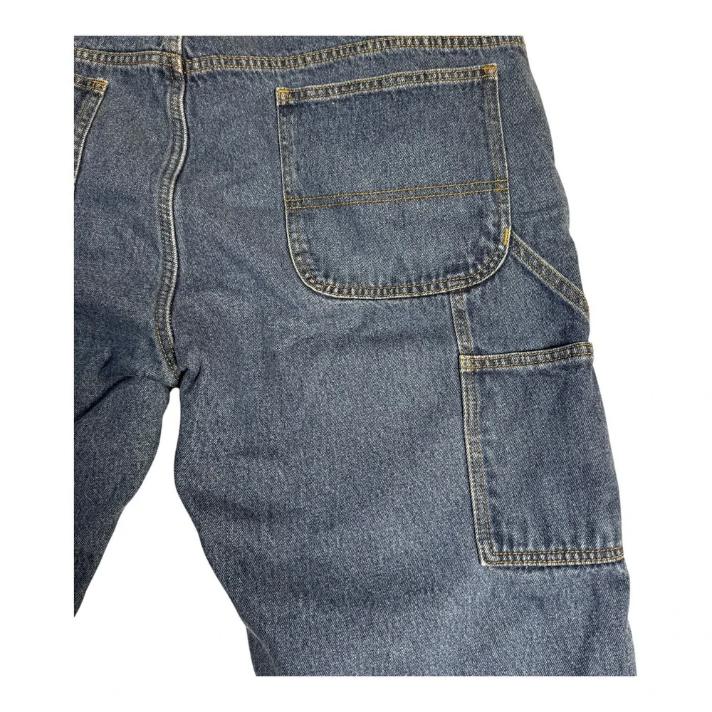 Berkley Jensen Flannel Lined Carpenter Jeans Cargo Pants Tool Pockets Mens 40x29